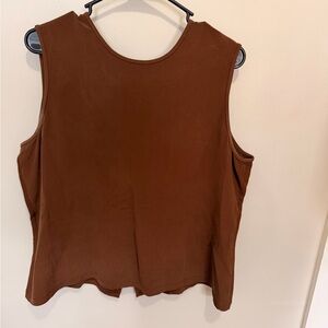 Allison Taylor Chocolate Brown Sleeveless Tank Top 100% Silk Vintage